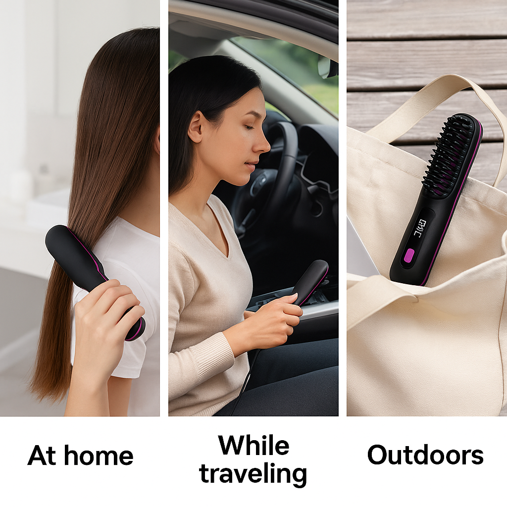 Portable Hair Straightener Brush