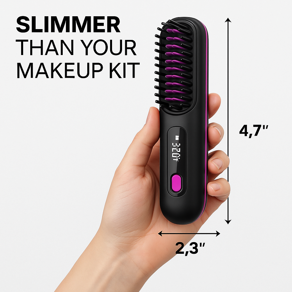 Portable Hair Straightener Brush