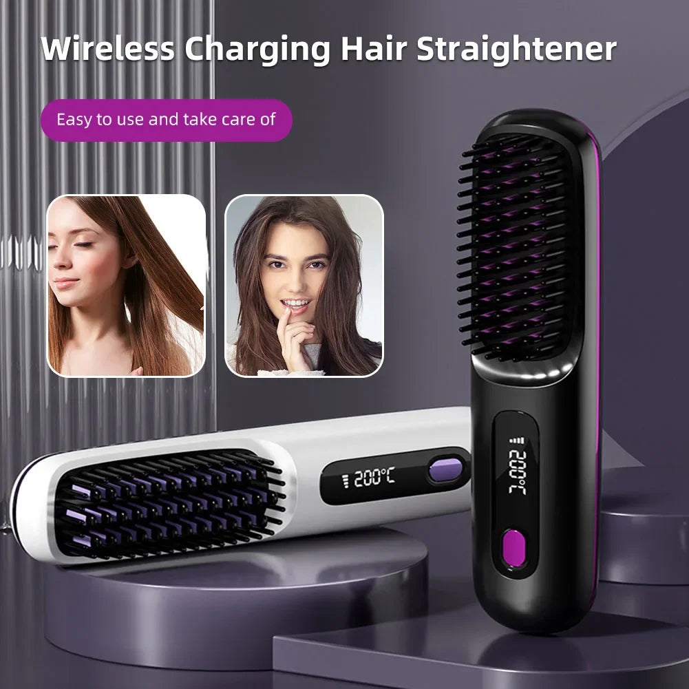 Portable Hair Straightener Brush