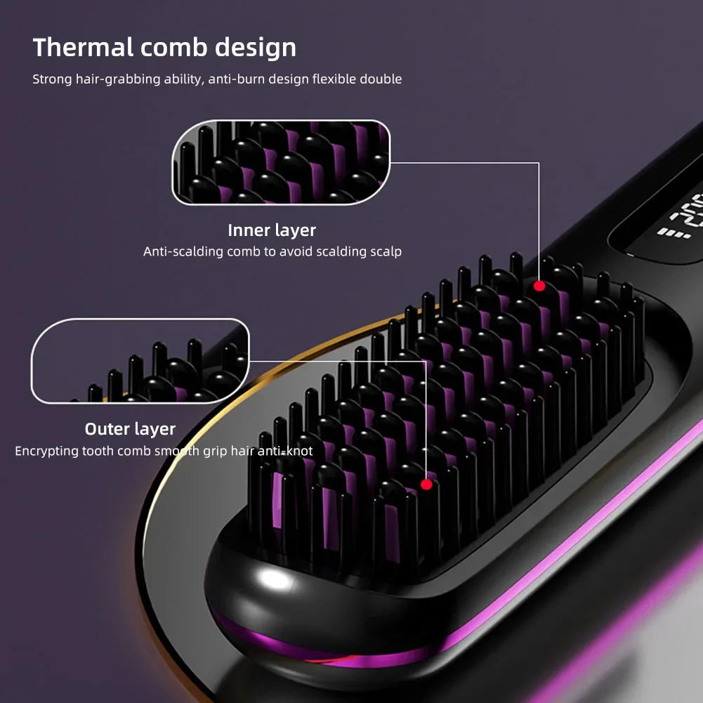 Portable Hair Straightener Brush